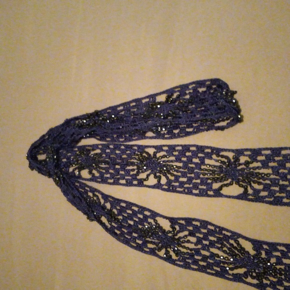 Chico's Charley Skinny Oblong Scarf Carbon Blue BNWT - Picture 5 of 5